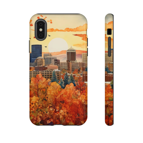 An Urban Autumn Overlook - Impact Resistant Phone Case iPhone X Glossy